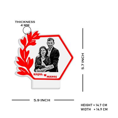 Acrylic Customised 3D Illusion Photo Engraved Led Lamp | Engagement Gift