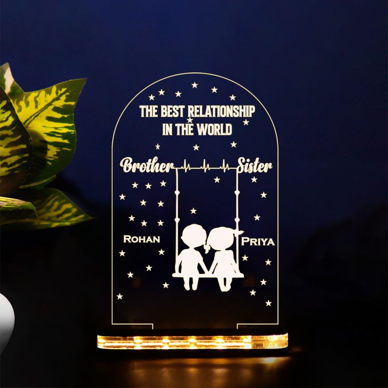 ustomized Name Lamp with Warm White Light Personalized Gift for Rakhi