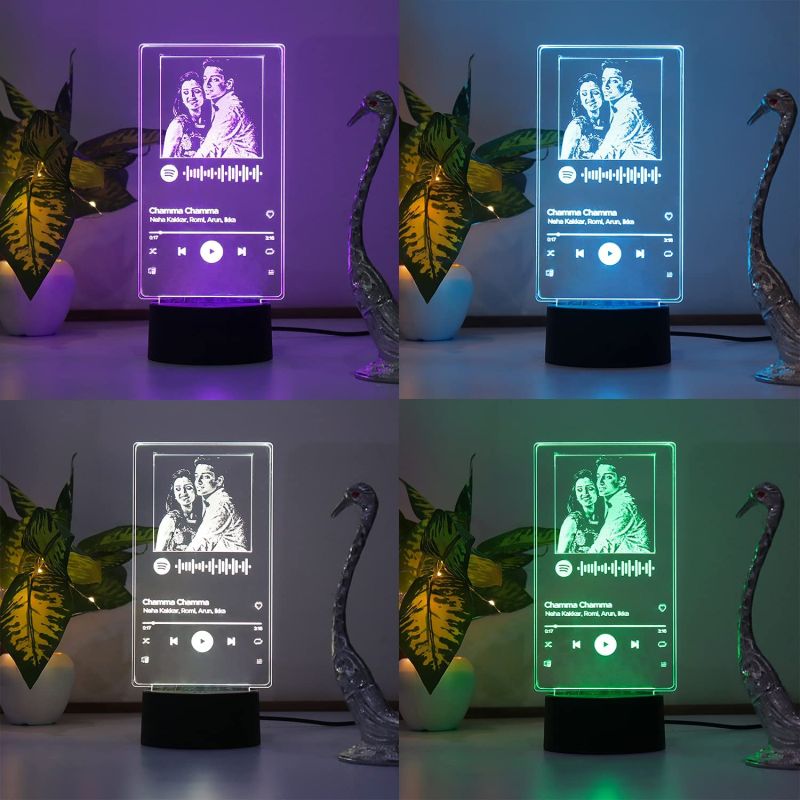 Spotify Music Plaque Acrylic lamp Customized with Photo and Song