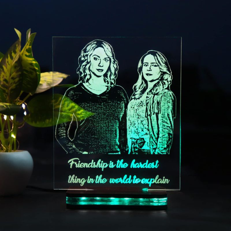 Acrylic Engraved Customized with Any Photo 16 Changing Light & Remote Control