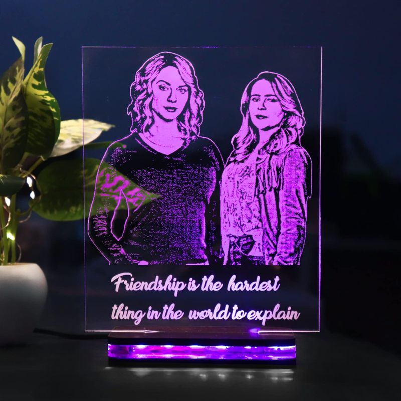 Acrylic Engraved Customized with Any Photo 16 Changing Light & Remote Control