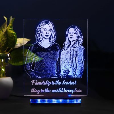 Acrylic Engraved Customized with Any Photo 16 Changing Light & Remote Control