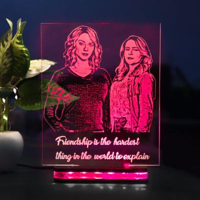 Acrylic Engraved Customized with Any Photo 16 Changing Light & Remote Control