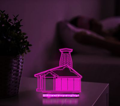 3D Illusion Chardham Temple Led Night Table Lamp 16 Color Changing Light with Remote