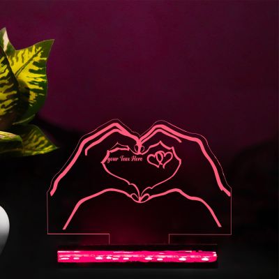 Hand Holding Heart Personalized Night Lamp | Customized with Name