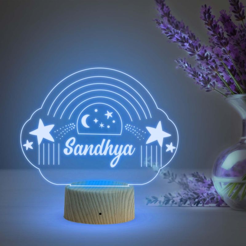 Personalized Rainbow Night Light  Custom Name Light for Gift for Kids  Birthday Gifts for Women Teenage Girl, Wife