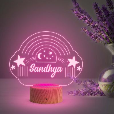 Personalized Rainbow Night Light  Custom Name Light for Gift for Kids  Birthday Gifts for Women Teenage Girl, Wife