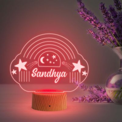 Personalized Rainbow Night Light  Custom Name Light for Gift for Kids  Birthday Gifts for Women Teenage Girl, Wife