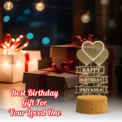 Personalized Happy Birthday Acrylic Led Lamp with Warm White Light Birthday Gift for Loveable Person  Birthday Gift for Friends