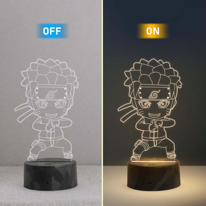 3D Illusion Naruto Night Lamp | Anime Home Decor Light  Warm White Light  Gift for Naruto Fan & Anime Lover  Kids Room Decor Light