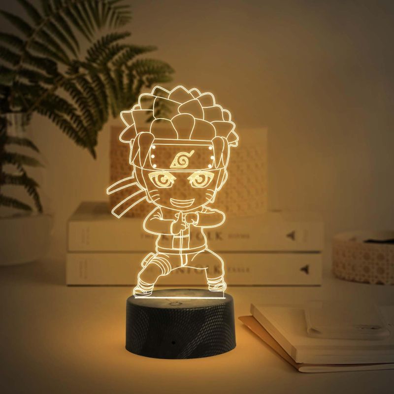 3D Illusion Naruto Night Lamp | Anime Home Decor Light  Warm White Light  Gift for Naruto Fan & Anime Lover  Kids Room Decor Light