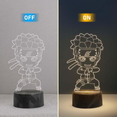 3D Illusion Naruto Night Lamp | Anime Home Decor Light  Warm White Light  Gift for Naruto Fan & Anime Lover  Kids Room Decor Light