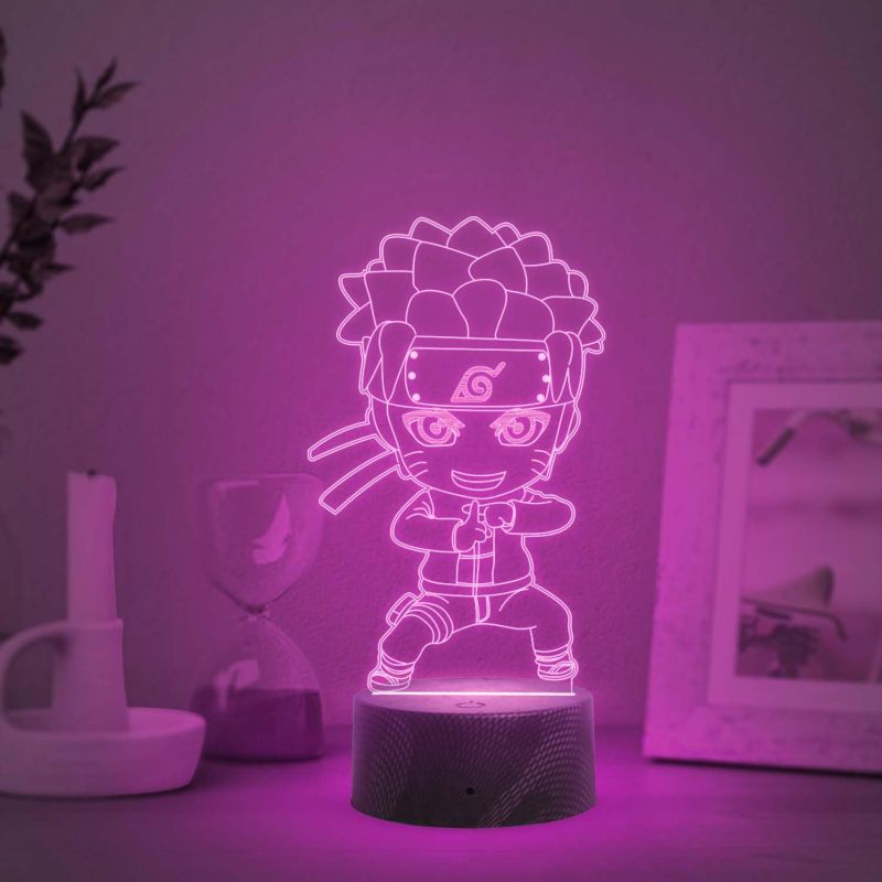 3D Illusion Naruto Night Lamp  Anime Home Decor Light  Automatic Color Changing Light   Gift for Anime Lover  Kids Room Decor Light