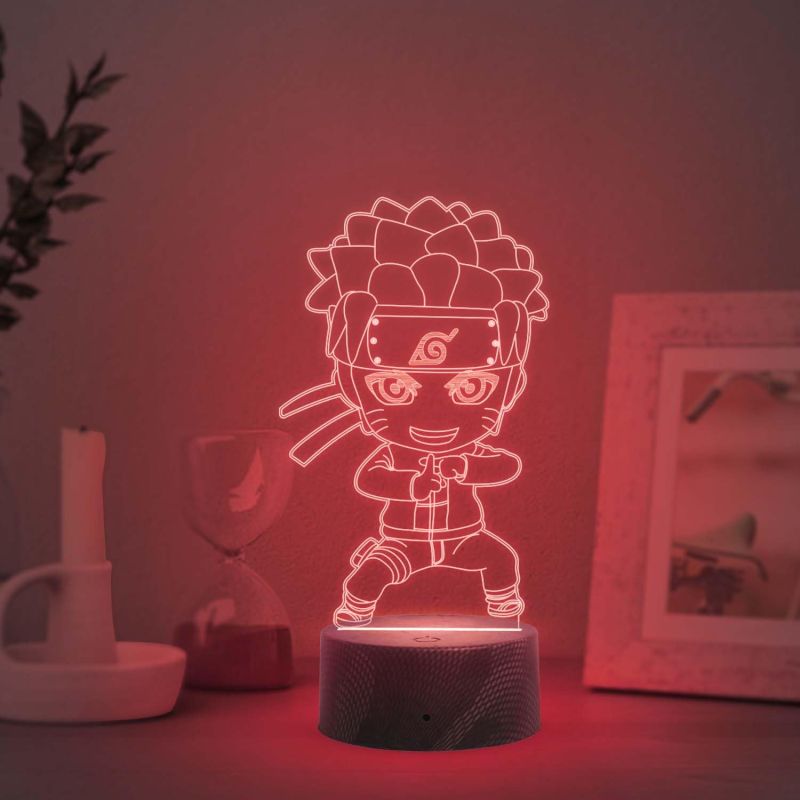 3D Illusion Naruto Night Lamp  Anime Home Decor Light  Automatic Color Changing Light   Gift for Anime Lover  Kids Room Decor Light