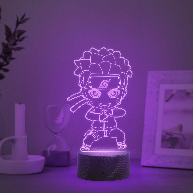 3D Illusion Naruto Night Lamp  Anime Home Decor Light  Automatic Color Changing Light   Gift for Anime Lover  Kids Room Decor Light