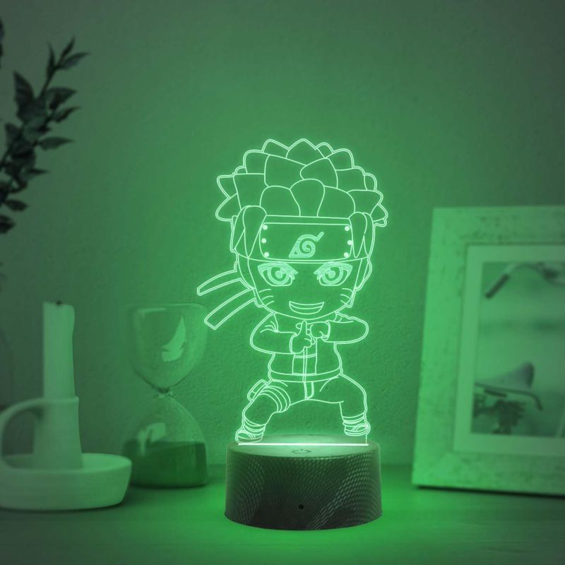 3D Illusion Naruto Night Lamp  Anime Home Decor Light  Automatic Color Changing Light   Gift for Anime Lover  Kids Room Decor Light