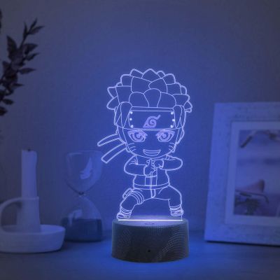 3D Illusion Naruto Night Lamp  Anime Home Decor Light  Automatic Color Changing Light   Gift for Anime Lover  Kids Room Decor Light