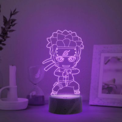 3D Illusion Naruto Night Lamp  Anime Home Decor Light  Automatic Color Changing Light   Gift for Anime Lover  Kids Room Decor Light