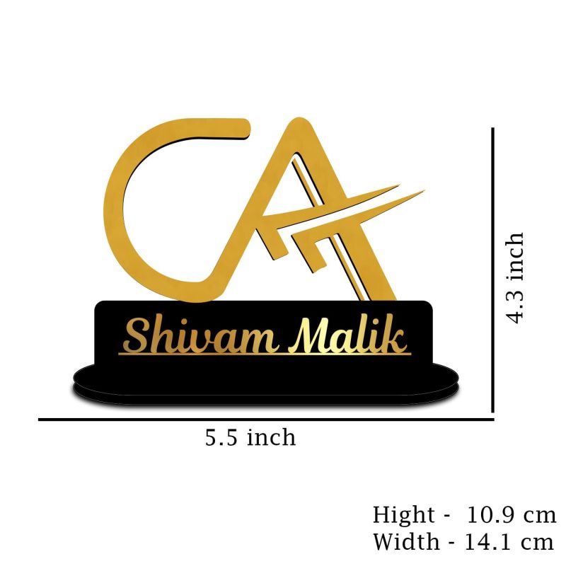 Personalized Name Plate For Office Desk Table Decor  Customized With Name  Ideal for Home, Office  (CA Name Plate)
