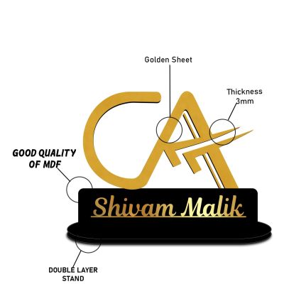 Personalized Name Plate For Office Desk Table Decor  Customized With Name  Ideal for Home, Office  (CA Name Plate)