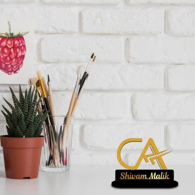 Personalized Name Plate For Office Desk Table Decor  Customized With Name  Ideal for Home, Office  (CA Name Plate)