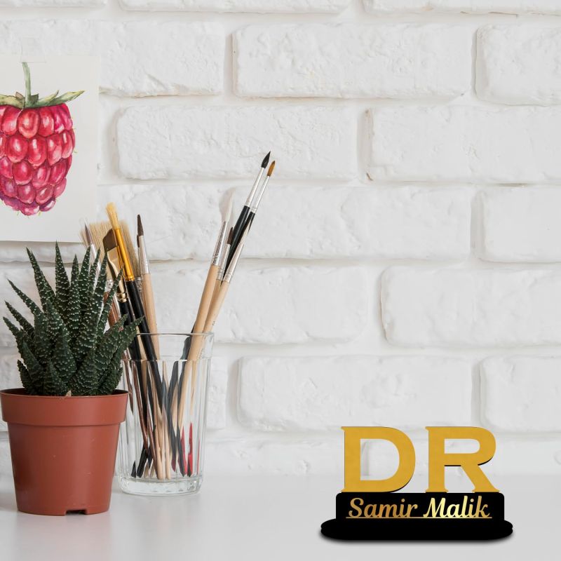 Personalized Name Plate For Office Desk Table Decor  Customized With Name  Ideal for Home, Office  (Doctor Name Plate)