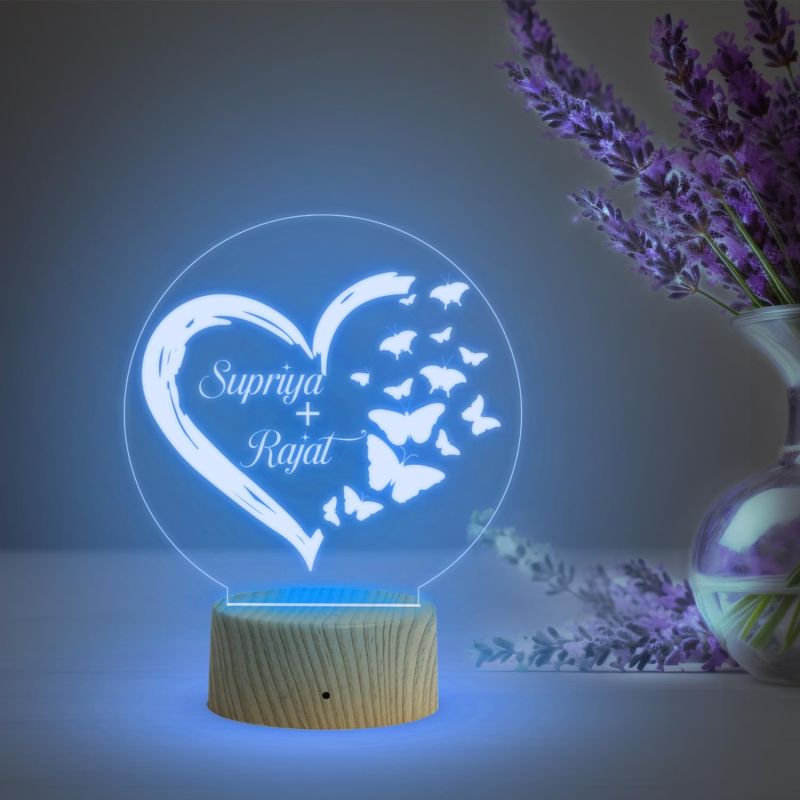 Personalized Couple Name Led Lamp  Customized Gift for Anniversary Birthday Valentine Day  7 Color Changing Light  Gift for Wife Husband  Surprise Gift