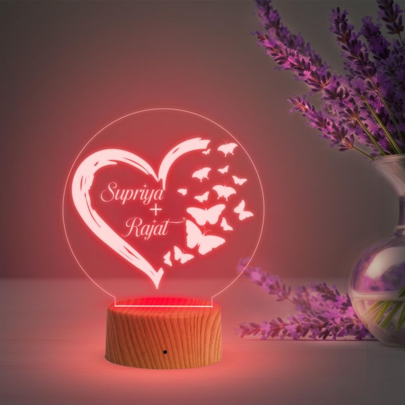 Personalized Couple Name Led Lamp  Customized Gift for Anniversary Birthday Valentine Day  7 Color Changing Light  Gift for Wife Husband  Surprise Gift