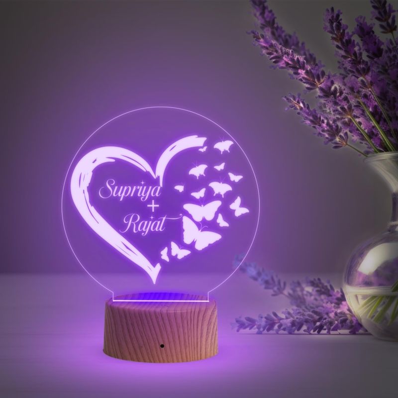 Personalized Couple Name Led Lamp  Customized Gift for Anniversary Birthday Valentine Day  7 Color Changing Light  Gift for Wife Husband  Surprise Gift