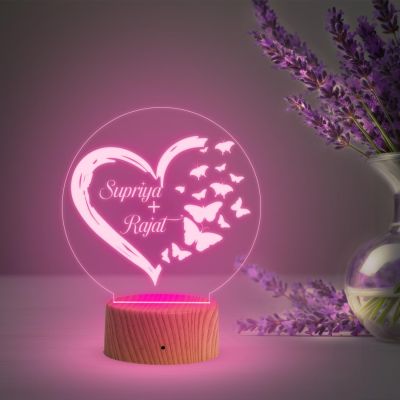 Personalized Couple Name Led Lamp  Customized Gift for Anniversary Birthday Valentine Day  7 Color Changing Light  Gift for Wife Husband  Surprise Gift