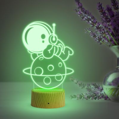 3D Illusion Astronaut Light lamp with Automatic Color Changing Light  Bedside Desk Table Lamp  Gift for Kids  Birthday Gift