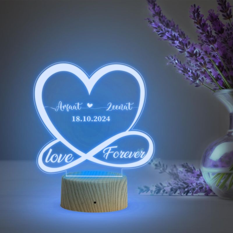 3D Illusion Heart Personalized Name Lamp with 7 Color Changing Light   Gift for Wife Husband  Newly Married Couple Gifts