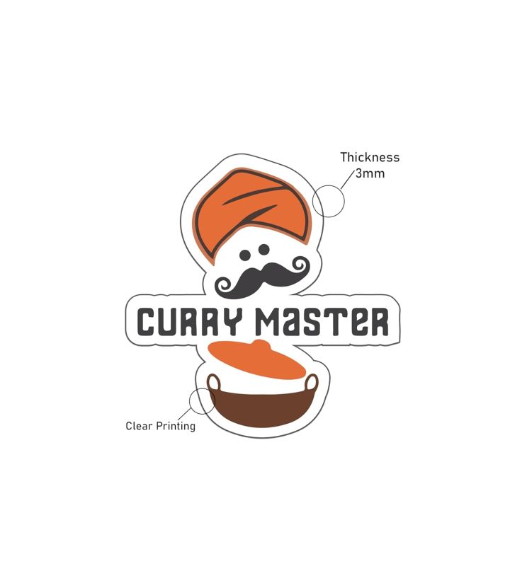 Fridge Magnet for Refrigerator  Decorative Magnet for Almirah, Washing Machine  Refrigerator Stylish for Home, Kitchen and Office Decoration  Magnet Stickers (Curry Master)