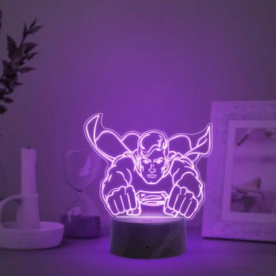 3D Illusion Superman LED Night Light Creative 7 Color Changing Light  Table Lamp for Home Decoration  Birthday Gift for Kids & Avengers Fans