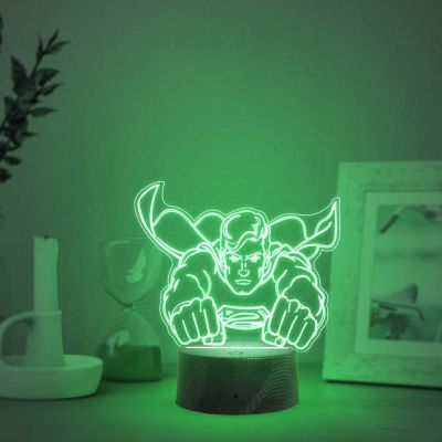 3D Illusion Superman LED Night Light Creative 7 Color Changing Light  Table Lamp for Home Decoration  Birthday Gift for Kids & Avengers Fans