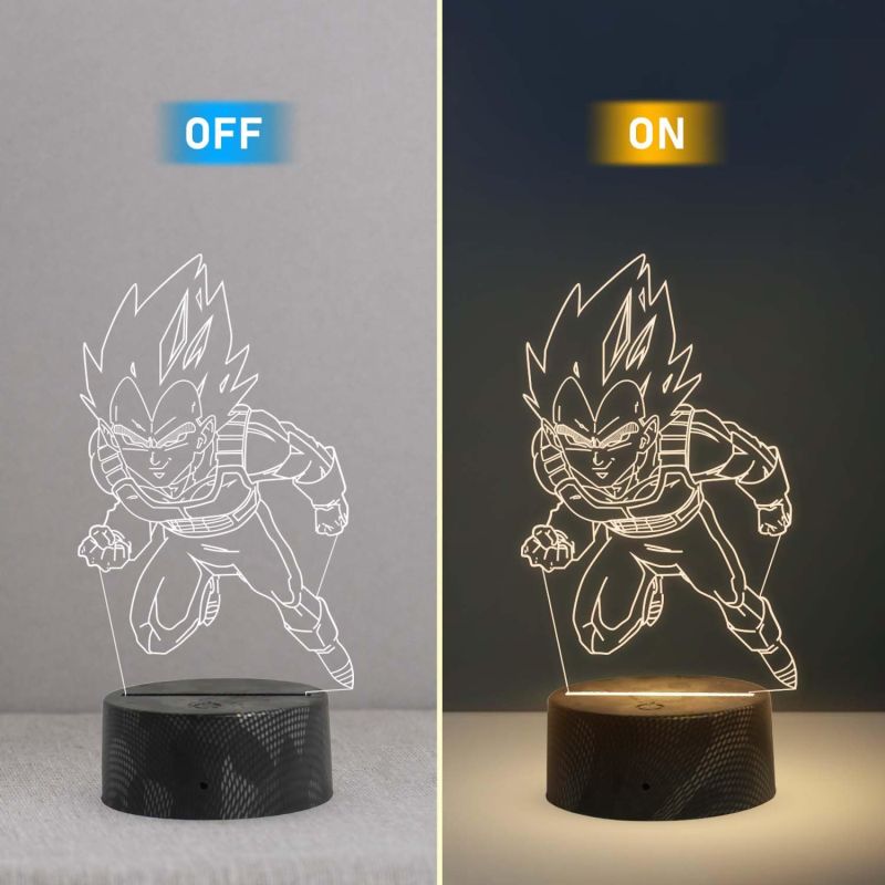 3D Illusion Dragonball Anime Home Decor Light with Warm White Light   Birthday Gift for Anime Lover  Kids Room Decor Light