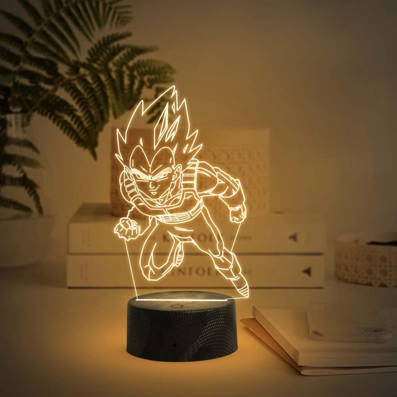3D Illusion Dragonball Anime Home Decor Light with Warm White Light   Birthday Gift for Anime Lover  Kids Room Decor Light
