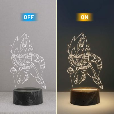 3D Illusion Dragonball Anime Home Decor Light with Warm White Light   Birthday Gift for Anime Lover  Kids Room Decor Light
