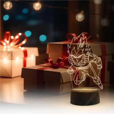 3D Illusion Dragonball Anime Home Decor Light with Warm White Light   Birthday Gift for Anime Lover  Kids Room Decor Light