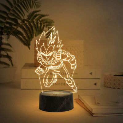 3D Illusion Dragonball Anime Home Decor Light with Warm White Light   Birthday Gift for Anime Lover  Kids Room Decor Light