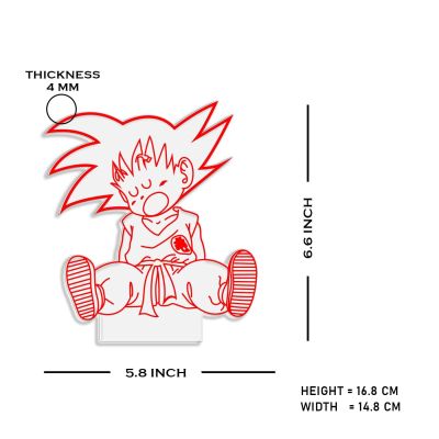 3D Illusion Dragonball (Goku) Night Lamp with Warm White Light Anime Home Decor Light  Birthday Gift for Kids