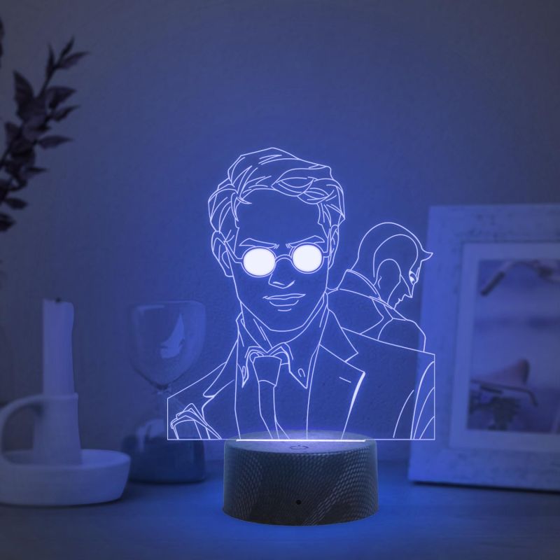 3D Illusion Daredevil Led Night Light for Birthday Gift  Automatic Color Changing Light & On/Off Touch Button  USB Powered  Bedside Desk Table Lamp