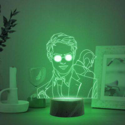 3D Illusion Daredevil Led Night Light for Birthday Gift  Automatic Color Changing Light & On/Off Touch Button  USB Powered  Bedside Desk Table Lamp