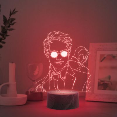 3D Illusion Daredevil Led Night Light for Birthday Gift  Automatic Color Changing Light & On/Off Touch Button  USB Powered  Bedside Desk Table Lamp
