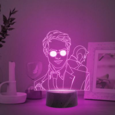 3D Illusion Daredevil Led Night Light for Birthday Gift  Automatic Color Changing Light & On/Off Touch Button  USB Powered  Bedside Desk Table Lamp