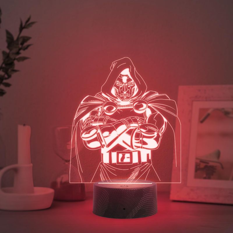 3D Illusion DoctorDoom Marvel Night Lamp with Automatic Color Changing Light  Marvel Super Heroes Desk Table Lamp  Anime Lover Gift