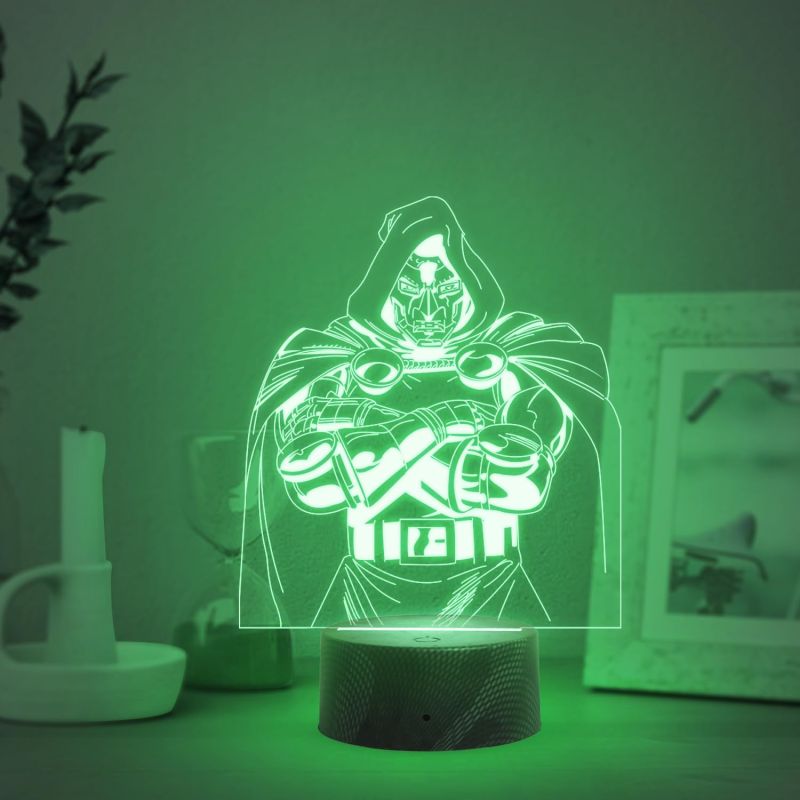 3D Illusion DoctorDoom Marvel Night Lamp with Automatic Color Changing Light  Marvel Super Heroes Desk Table Lamp  Anime Lover Gift