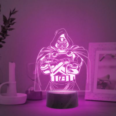 3D Illusion DoctorDoom Marvel Night Lamp with Automatic Color Changing Light  Marvel Super Heroes Desk Table Lamp  Anime Lover Gift