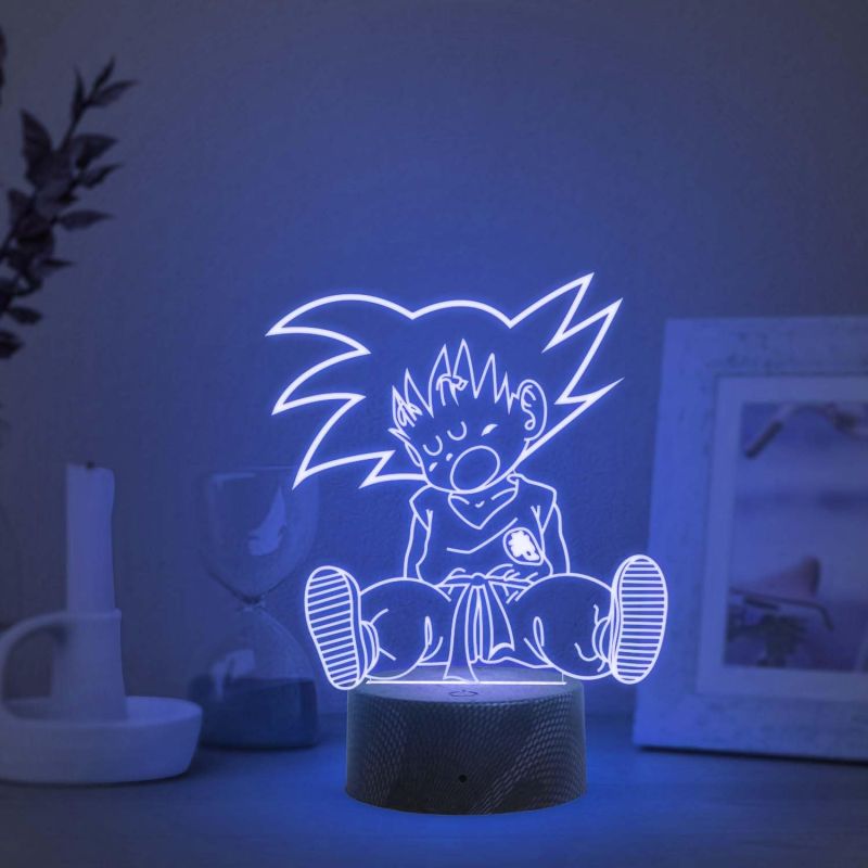 3D Illusion Dragonball  (Goku) Night Lamp with Automatic Color Changing Light   Anime Home Decor Light  Birthday Gift for Kids