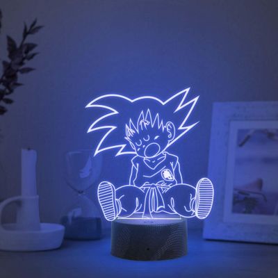 3D Illusion Dragonball  (Goku) Night Lamp with Automatic Color Changing Light   Anime Home Decor Light  Birthday Gift for Kids